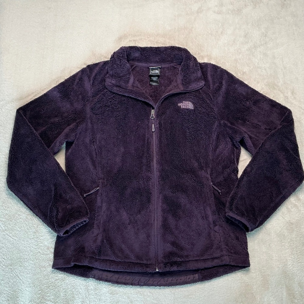 The North Face Osito Fleece Jacket Womens Large Purple Full Zip Outerwear EUC